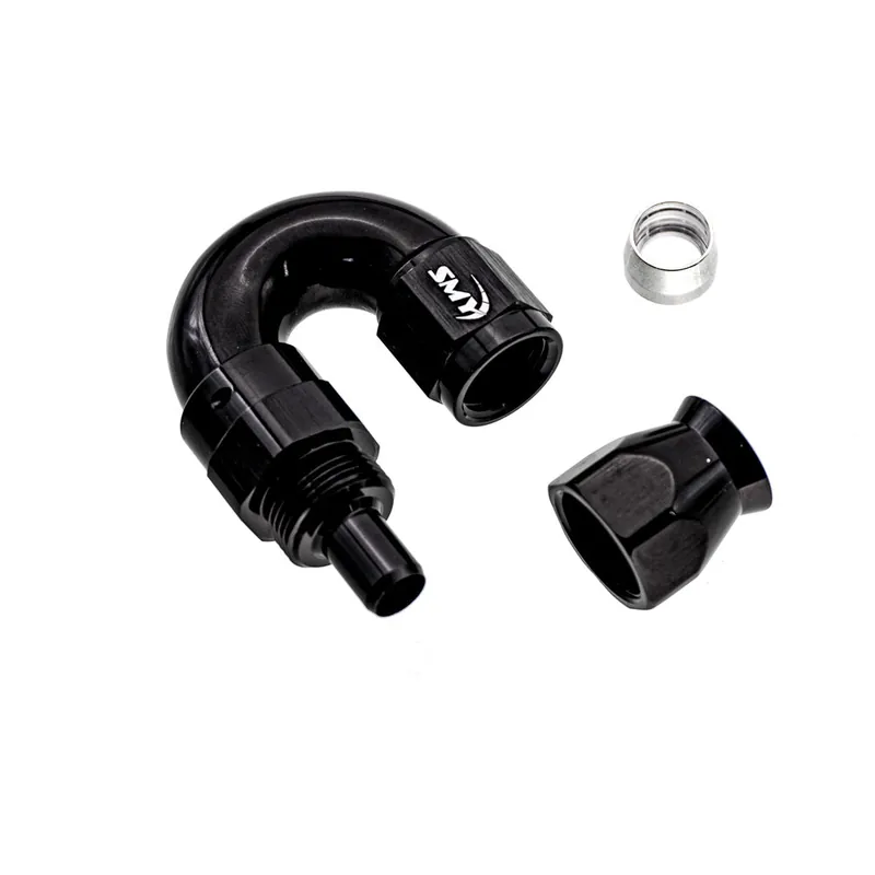 SMY Reusable PTFE Forged Full Flow Hose End 180 Degree 6an - Lifetime Warranty