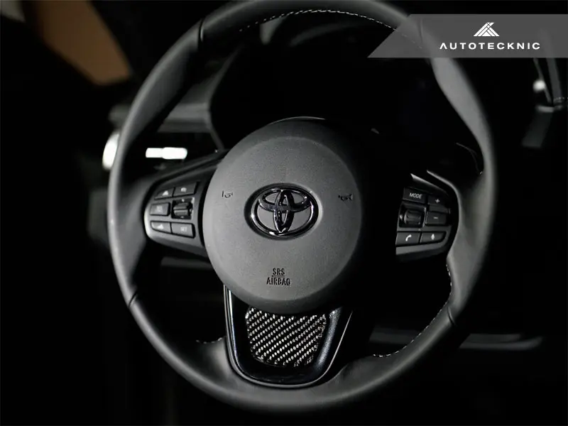 AutoTecknic Carbon Fiber Steering Wheel Trim Overlay - A90 Supra 2020-Up