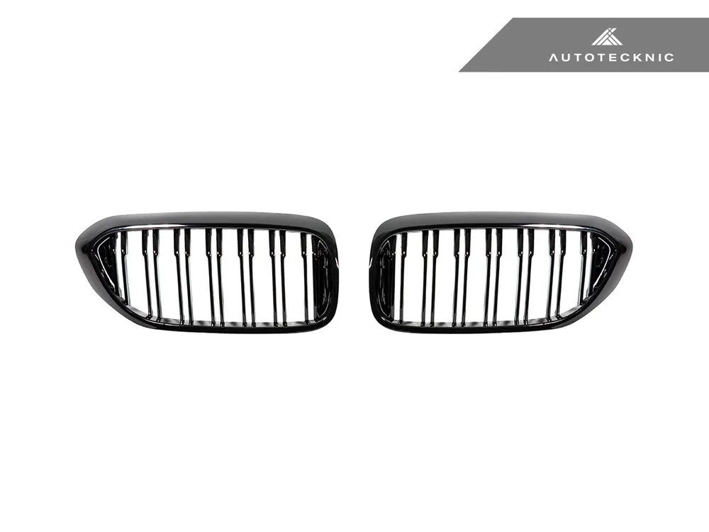 AutoTecknic Dual-Slats Gloss Black Front Grille Set - G30 5-Series Pre-LCI