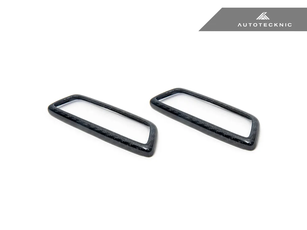 AutoTecknic Dry Carbon Front Seat Illuminated Emblem Surround Set - BMW M
