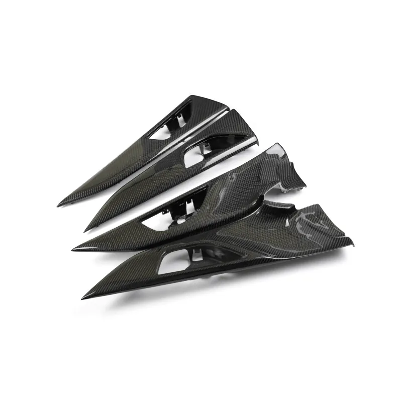 JDMuscle [22-26 WRX] Carbon Fiber Interior Door Handle Surround Trim Replacements - 4 PC