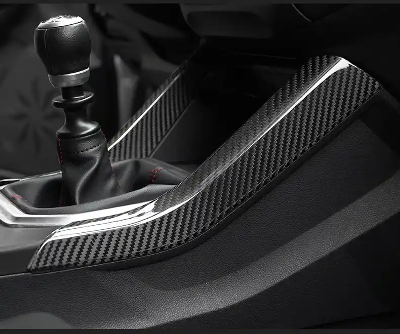 JDMuscle [22-26 WRX] Tanso Pre-preg Carbon Fiber Center Console Side Trim Covers