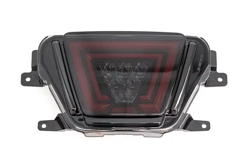 OLM V1 F1 Style Rear Brake / Fog / Reverse Light - Smoke Lens / Gloss Black Base / Red Bar) - 2020-2024 Toyota GR Supra