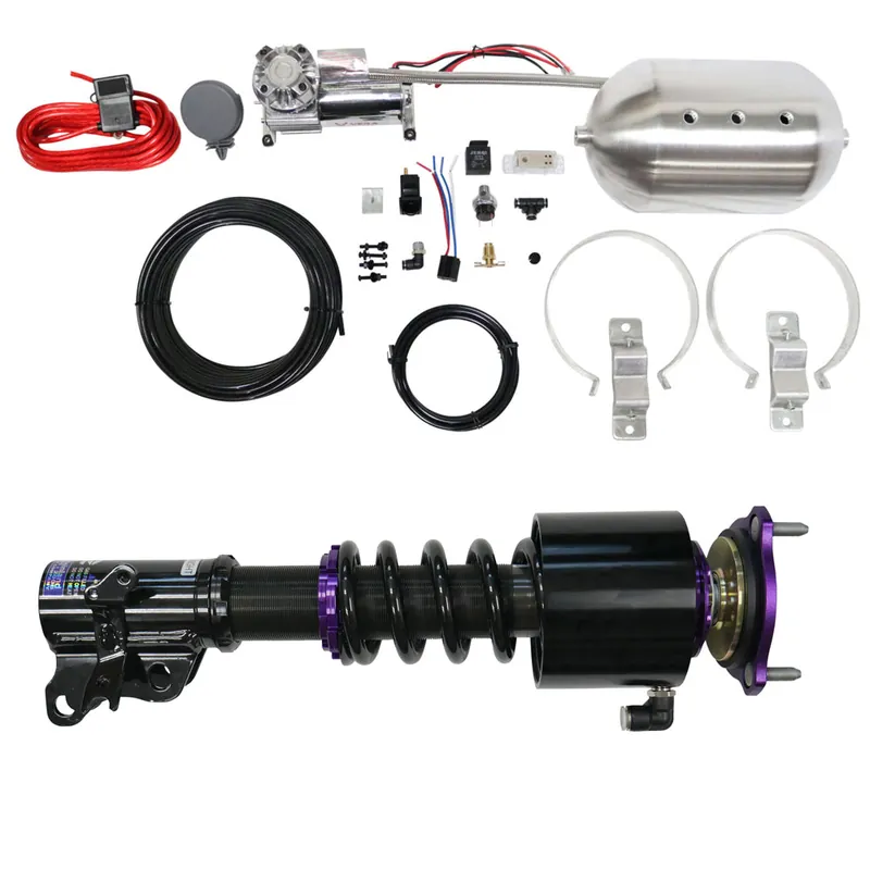 D2 Racing RS Coilovers w/ Front Air Cups + Silver Control System 98-02 Subaru Forester