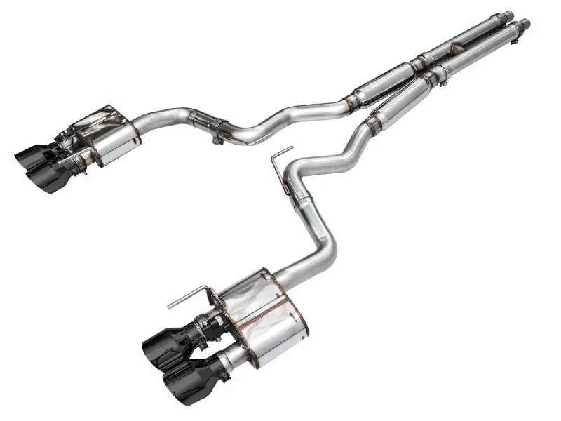 AWE 2024 Ford Mustang GT Fastback S650 RWD SwitchPath Cat-Back Exhaust w/ Quad Diamond Black Tips