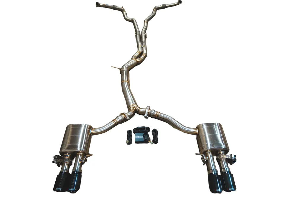 2018-2024 Audi B9 S4,S5 3.0L Catback T304 Stainless Steel Burnt 3.5 Inch Outlet Tips Valvetronic Designs