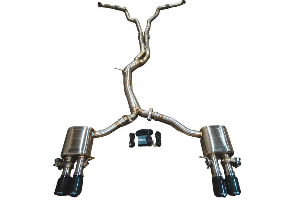 2018-2025 Audi B9 S4,S5 3.0L Catback T304 Stainless Steel Brushed 3.5 Inch Outlet Tips Valvetronic Designs