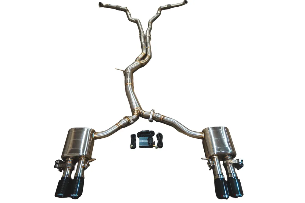 2018-2024 Audi B9 S4,S5 3.0L Catback T304 Stainless Steel Black 3.5 Inch Outlet Tips Valvetronic Designs
