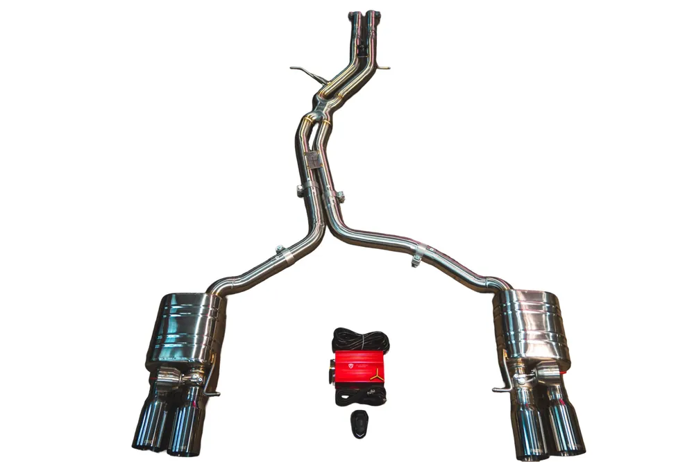 2010-2016 Audi B8, B8.5 S4, S5 3.0, 4.2L Catback T304 Stainless Steel Black 3.5 Inch Outlet Tips Valvetronic Designs