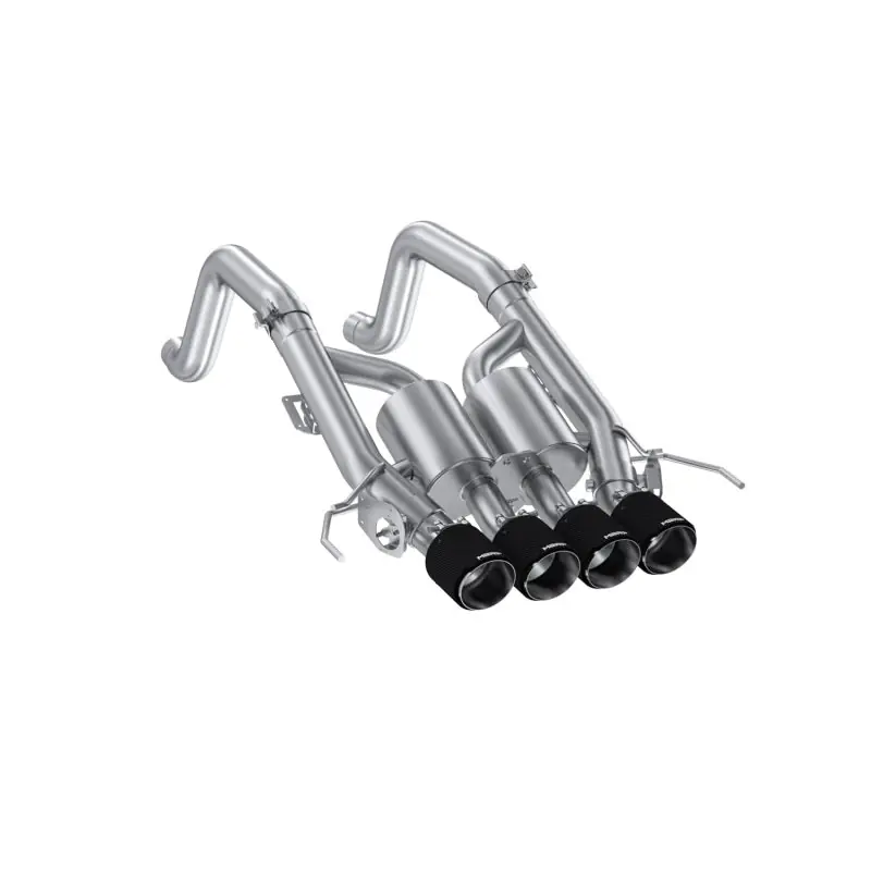 MBRP 14-19 Corvette 6.2L (NPP Models Only) T304SS 3in Cat-Back Dual Split w/ Quad Carbon Fiber Tips