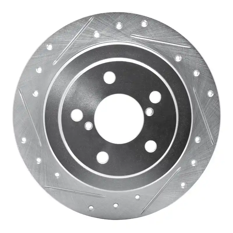 R1 90-08 Saab 9-2X Rear Left Drilled & Slotted Silver Brake Rotor