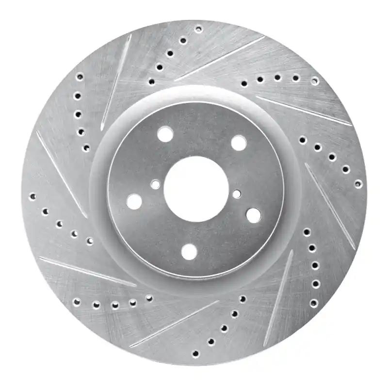 R1 05-20 Subaru Impreza Front Left Drilled & Slotted Silver Brake Rotor