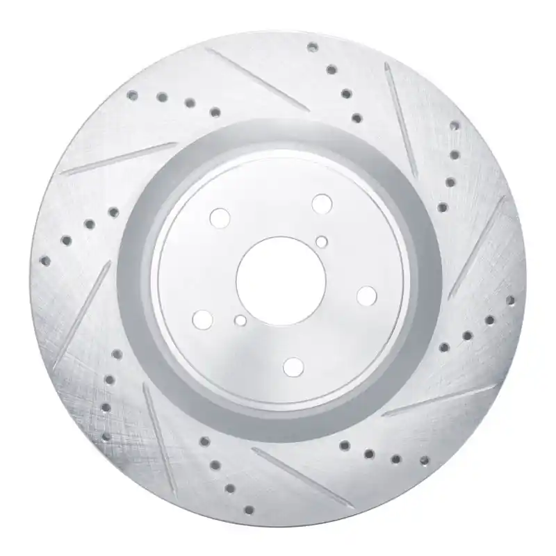 R1 18-25 Subaru WRX Front Right Drilled & Slotted Silver Brake Rotor