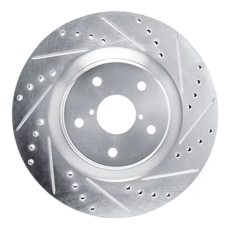 R1 2020-2025 Subaru Impreza Front Right Drilled & Slotted Silver Brake Rotor