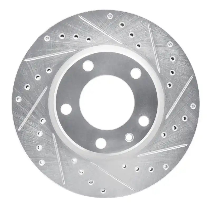 R1 88-91 BMW M3 Front Right Drilled & Slotted Silver Brake Rotor