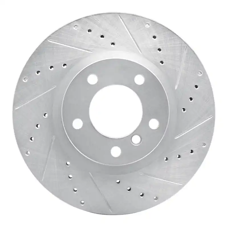 R1 95-02 BMW M3 Left Front Drilled & Slotted Silver Brake Rotor