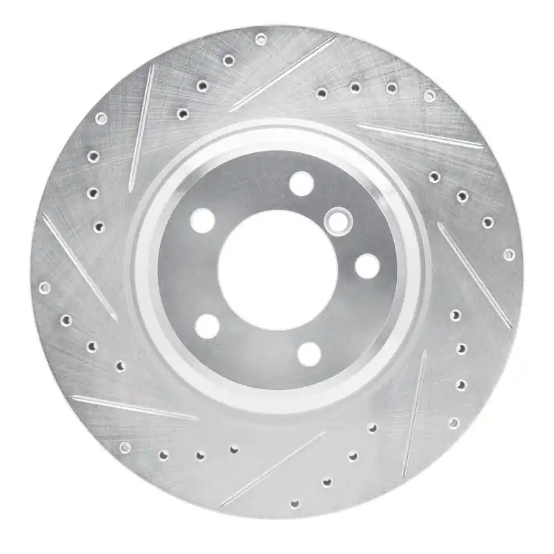R1 07-15 BMW 335XI Front Left Drilled & Slotted Silver Brake Rotor