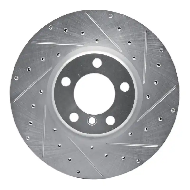 R1 12-21 BMW 340I xDrive Front Right Drilled & Slotted Silver Brake Rotor