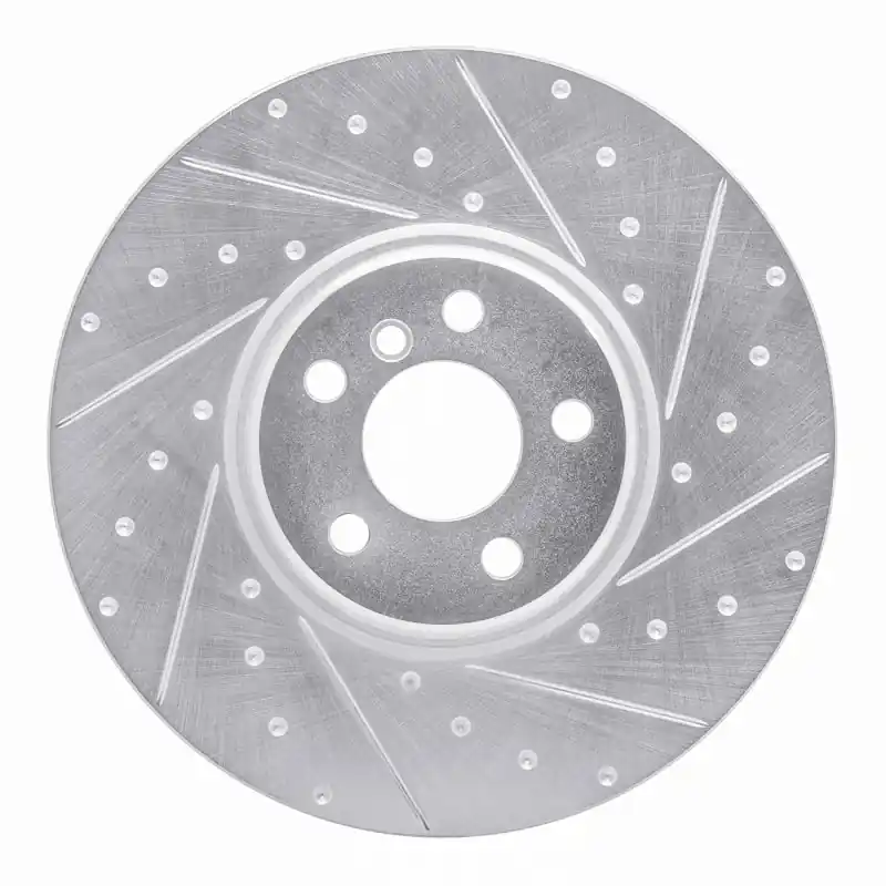 R1 16-25 BMW i4 Right Front Drilled & Slotted Silver Brake Rotor
