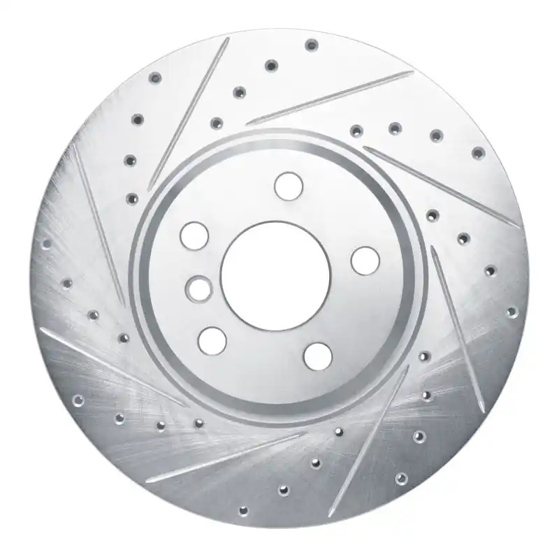 R1 18-25 BMW Z4 Front Left Drilled & Slotted Silver Brake Rotor