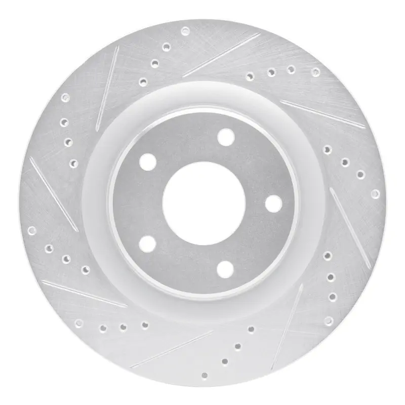 R1 05-13 Cadillac XLR Front Left Drilled & Slotted Silver Brake Rotor