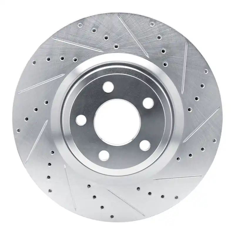 R1 20-25 Ford Explorer Front Right Drilled & Slotted Silver Brake Rotor