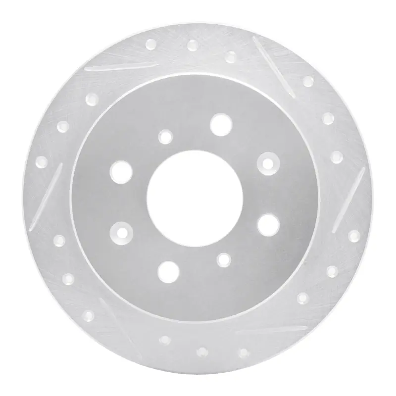 R1 88-01 Acura Integra Rear Right Drilled & Slotted Silver Brake Rotor