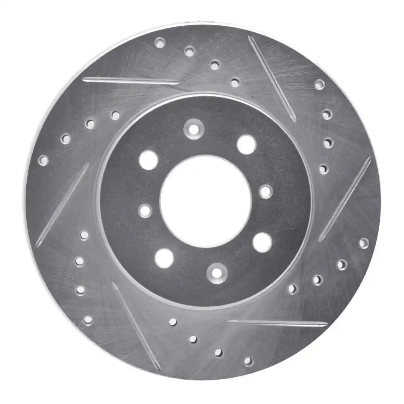 R1 90-17 Acura Integra Front Right Drilled & Slotted Silver Brake Rotor