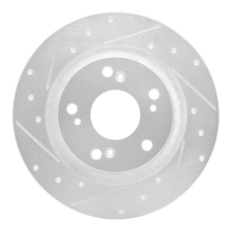 R1 00-09 Honda S2000 Rear Left Drilled & Slotted Silver Brake Rotor