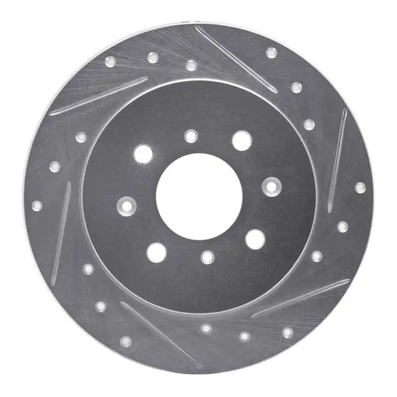 R1 01-05 Acura EL Rear Right Drilled & Slotted Silver Brake Rotor