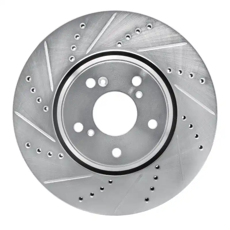 R1 16-22 Acura ILX Front Left Drilled & Slotted Silver Brake Rotor