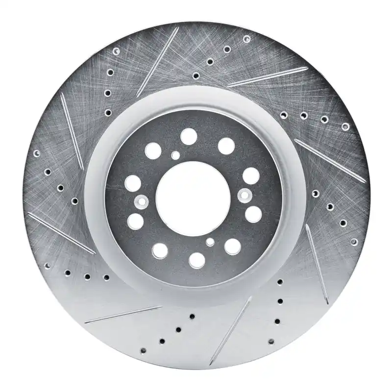 R1 17-25 Acura Integra Front Left Drilled & Slotted Silver Brake Rotor