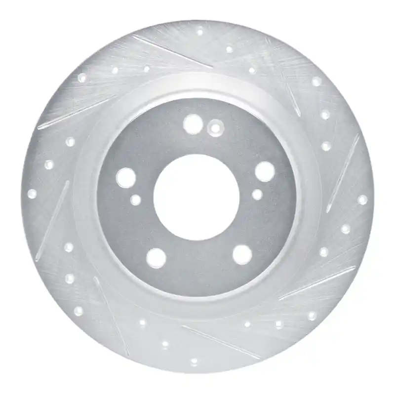 R1 17-25 Acura Integra Rear Right Drilled & Slotted Silver Brake Rotor