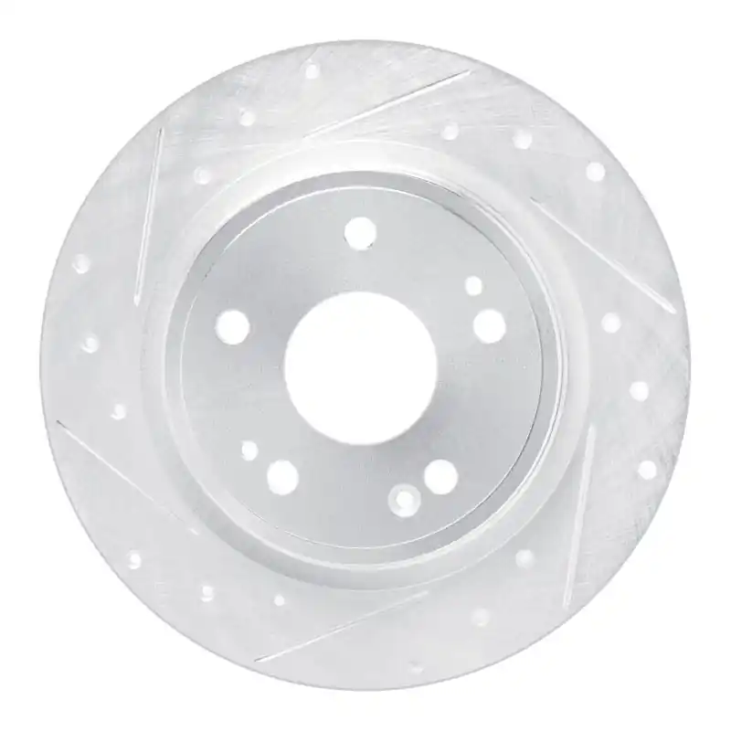 R1 22-25 Acura Integra Rear Left Drilled & Slotted Silver Brake Rotor