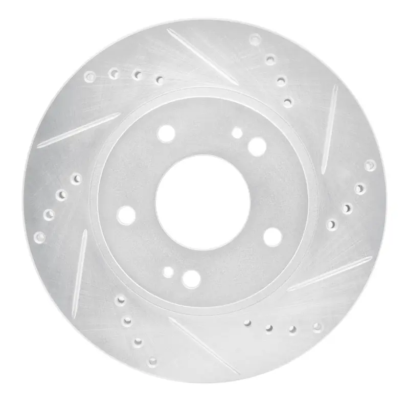R1 00-24 Chrysler SEBRING Front Right Drilled & Slotted Silver Brake Rotor