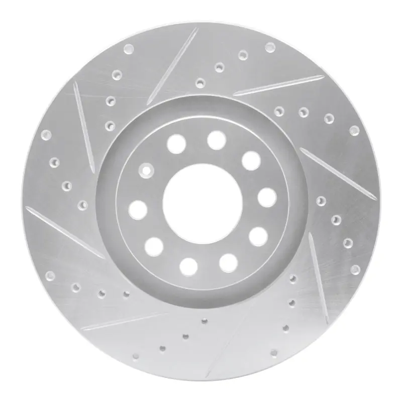 R1 98-09 Audi A4 Quattro Front Left Drilled & Slotted Silver Brake Rotor