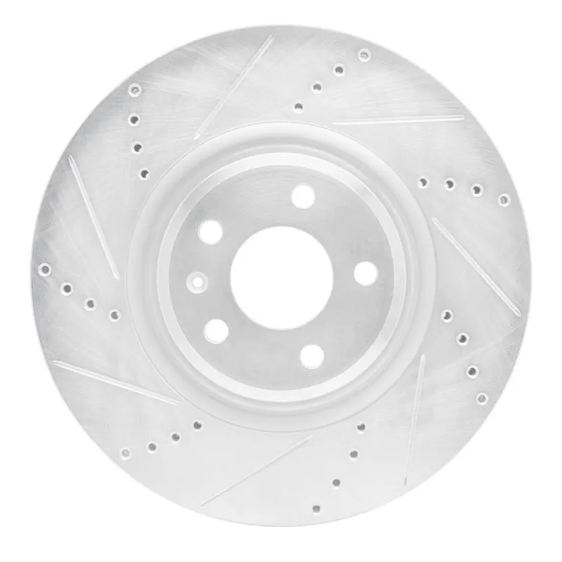 R1 12-20 Audi Q5 (Mexico) Front Left Drilled & Slotted Silver Brake Rotor