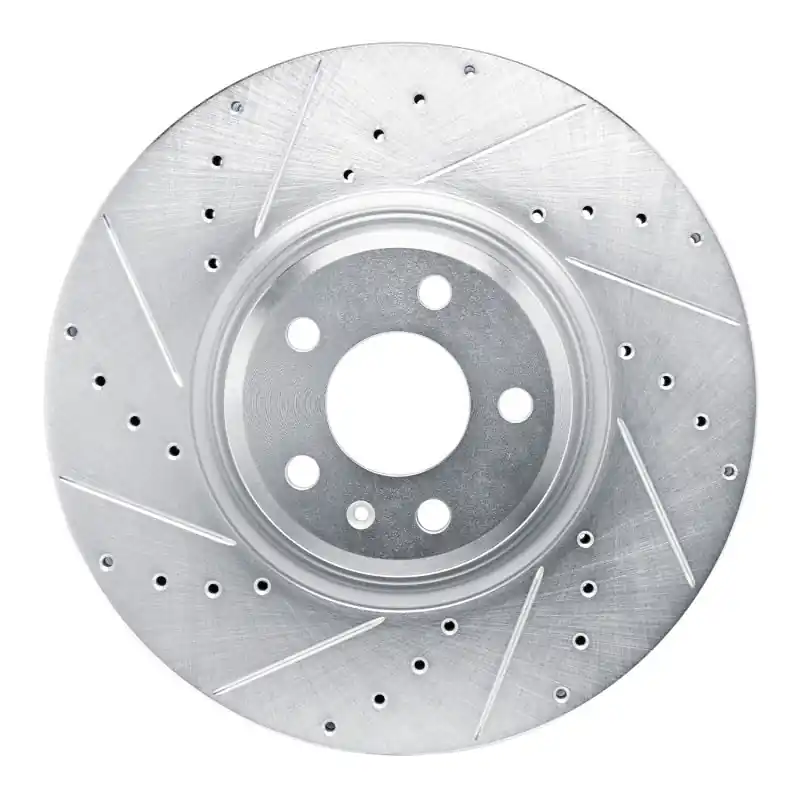 R1 18-25 Audi S5 Front Left Drilled & Slotted Silver Brake Rotor
