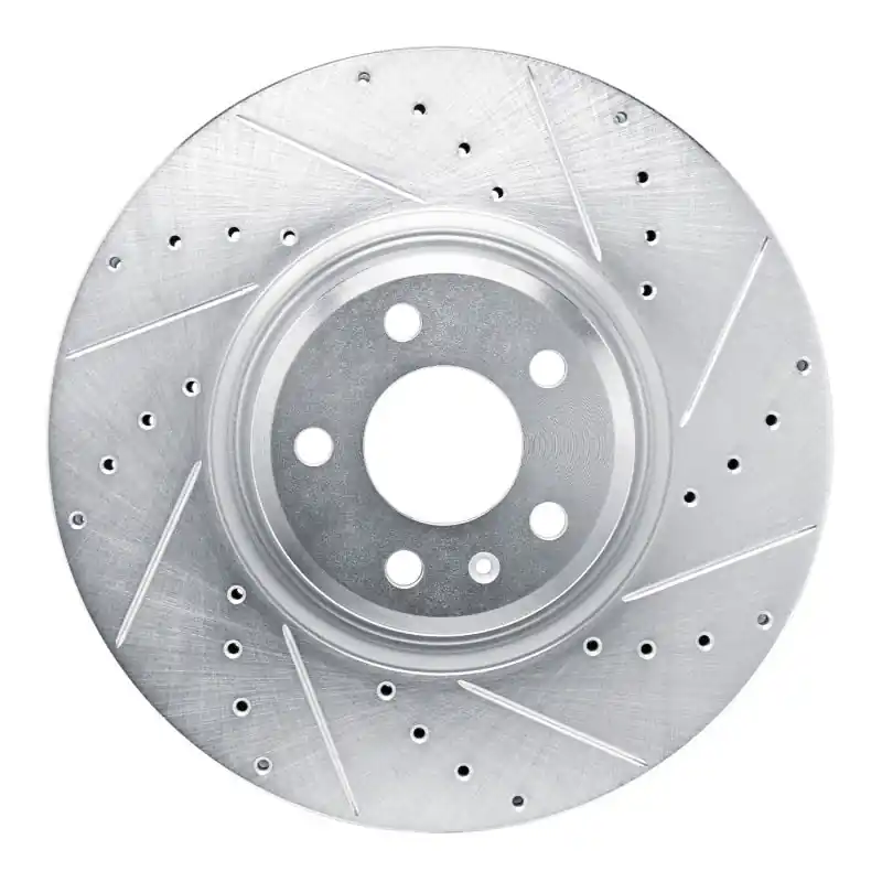 R1 18-25 Audi SQ5 Sportback Front Right Drilled & Slotted Silver Brake Rotor