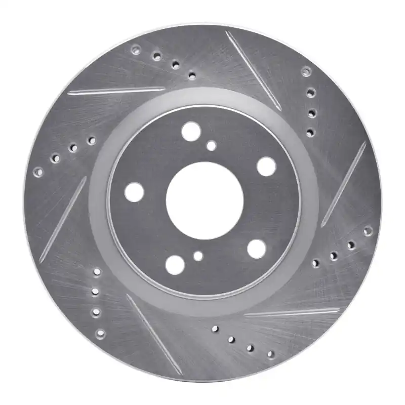 R1 99-05 Audi A6 Quattro Rear Right Drilled & Slotted Silver Brake Rotor