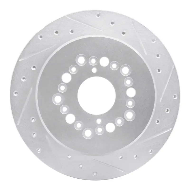 R1 92-00 Lexus SC400 Rear Right Drilled & Slotted Silver Brake Rotor
