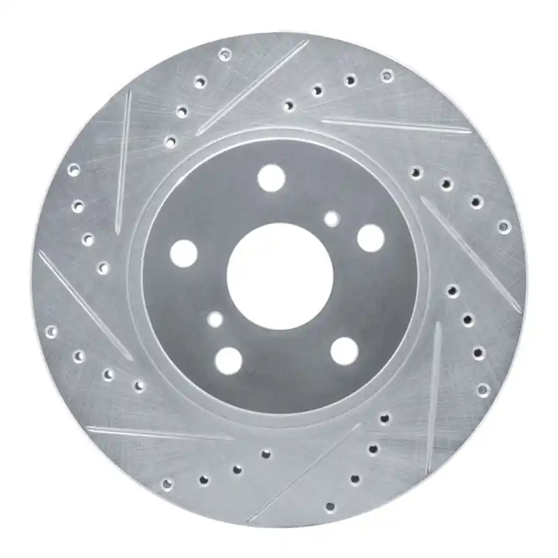 R1 86-92 Toyota Supra Front Left Drilled & Slotted Silver Brake Rotor
