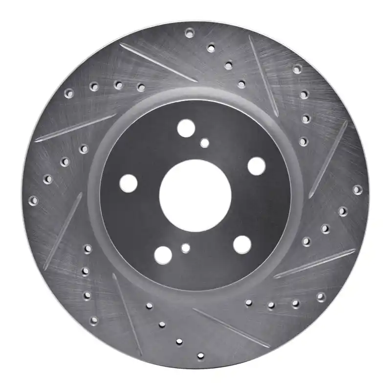 R1 86-92 Toyota Supra Front Right Drilled & Slotted Silver Brake Rotor