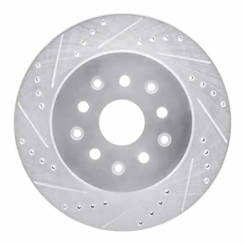 R1 93-98 Toyota Supra Rear Left Drilled & Slotted Silver Brake Rotor