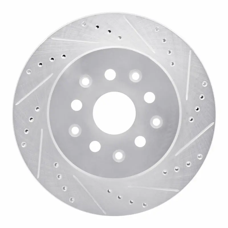 R1 93-98 Toyota Supra Rear Right Drilled & Slotted Silver Brake Rotor