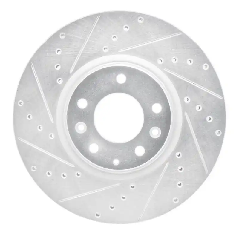 R1 06-07 Mazda 6 Front Left Drilled & Slotted Silver Brake Rotor