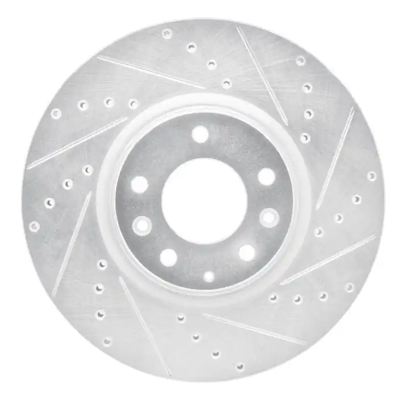 R1 06-07 Mazda 6 Front Right Drilled & Slotted Silver Brake Rotor