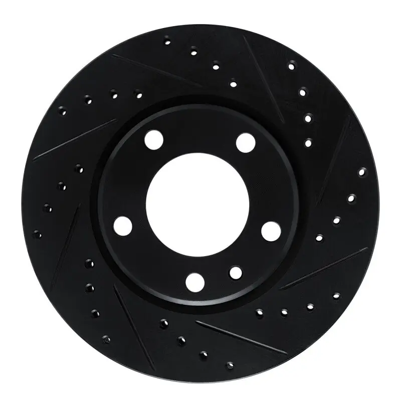 R1 88-91 BMW M3 Front Right Drilled & Slotted Black Brake Rotor