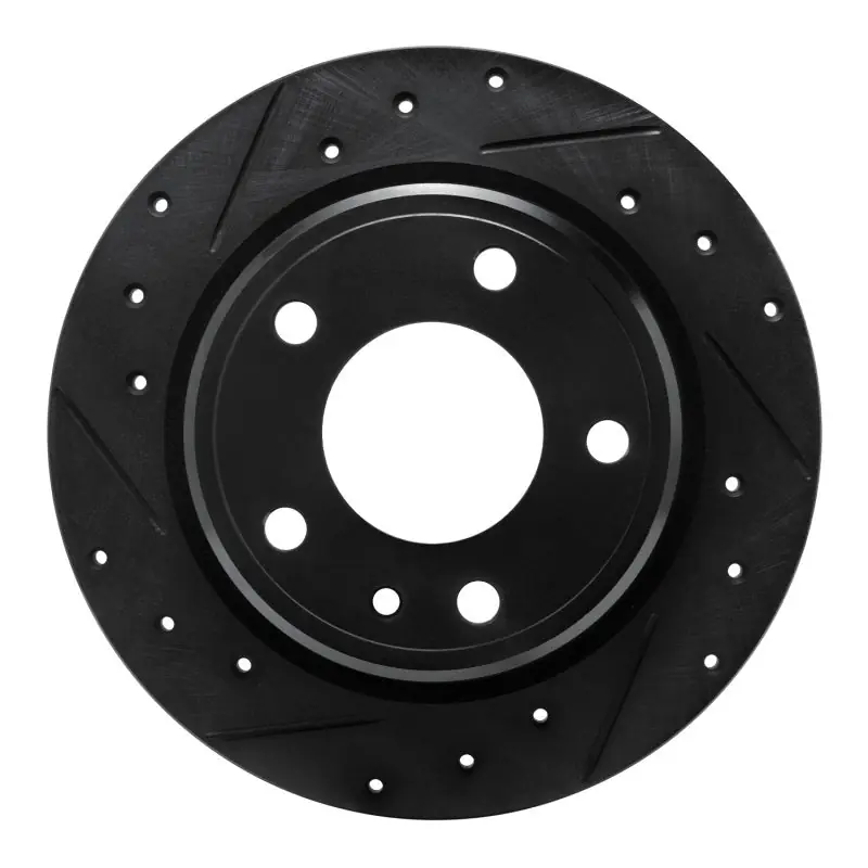 R1 88-91 BMW M3 Rear Left Drilled & Slotted Black Brake Rotor