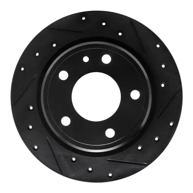 R1 88-91 BMW M3 Rear Right Drilled & Slotted Black Brake Rotor